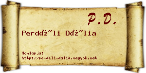 Perdéli Dália névjegykártya